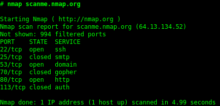 Nmap output